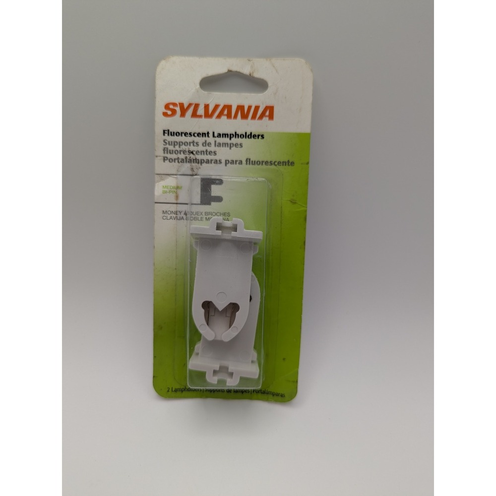Sylvania Fluorescent Lampholders‎ Medium Bi-Pin 2 Pack White FLH/MBP Socket New